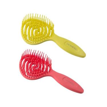 Imagem de Kit 2 Escova De Cabelo Flexível Pirulito Com Cheirinho Morango e Abaca