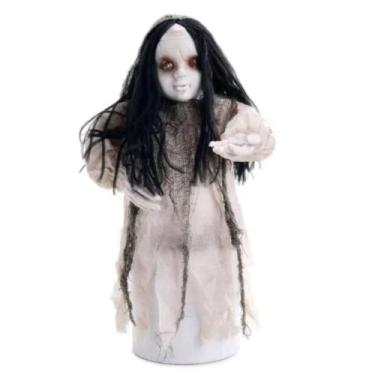 Imagem de Enfeite Halloween Assustador Boneca Samara Com Som e Movimento - Fanta