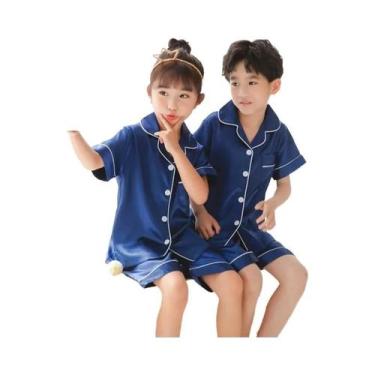 Imagem de Camisola De Cetim De Manga Longa Para Meninas, Roupa De Dormir Infanti