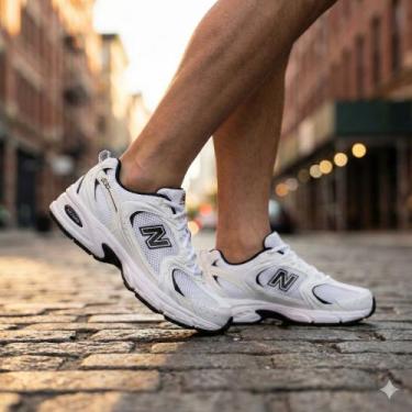 Imagem de Tênis Masculino New Balance 530 ABZORB Branco/Preto, Branco, Preto, 35