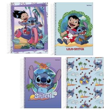 Imagem de StarSchool – Caderno Universitário Capa Dura STITCH Disney | 12 Matérias (192 Folhas) | Espiral Resistente e Tema do Personagem Favorito p/Organização