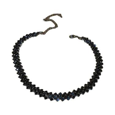 Imagem de Colar Choker Feminino Moderno Com Strass, Corrente De Clavícula De Lux