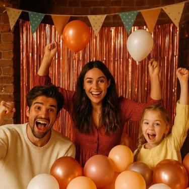 Imagem de Cortina Metalizada Fitas Painel Rose Gold Decoração Festa Aniversário 