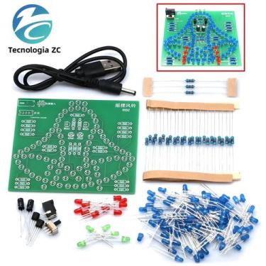 Imagem de Kit DIY De Sino De Vento Eletrônico Com 95 LEDs, Luzes Piscantes E Sin