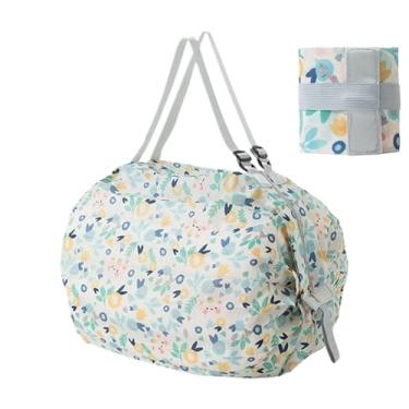 Imagem de de compras dobrável, de armazenamento com alça | Bolsas reutilizáveis para compras, trabalho, acampamento, supermercado, férias, Flor pequena, Refer to description