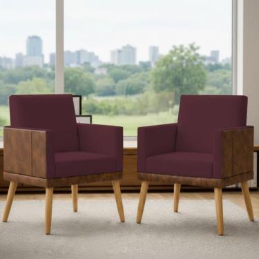 Imagem de Kit 2 Poltronas Decorativas Lis Para Sala Quarto Recepção Escritório C