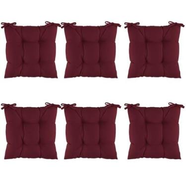 Imagem de Kit 6 Assentos Futton Almofada 4 Furos De Cadeira Poltrona Futon 40x40
