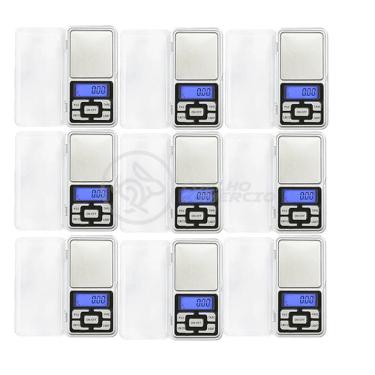 Imagem de Kit 9 Mini Balanças Digitais Alta Precisão 500g prata