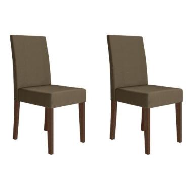 Imagem de Conjunto 2 Cadeiras Josi Poliman Móveis, Amendoa com Capuccino