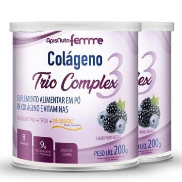 Imagem de Kit 2 Colágeno tipo 2 + 1 Verisol Trio complex Apisnutri frutas negras