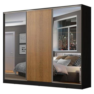 Imagem de Guarda Roupa Casal Madesa Zurique 3 Portas Espelhos Rustico