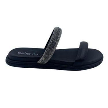 Imagem de Tamanco Papete Beira Rio com Strass Preta 8488122 - Preto 38-Feminino