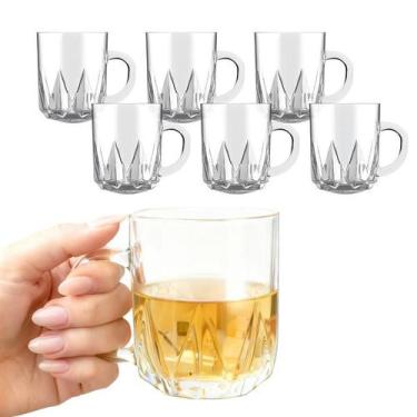 Imagem de Jogo 6 Caneca Xícara De Vidro Transparente Para Cappuccino Expresso Ca