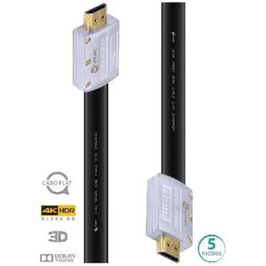 Imagem de Cabo HDMI Vinik H20fl-5 2.0 4K Ultra Hd 3D Conexão Ethernet Flat Com Conector Desmontável 5 Metros