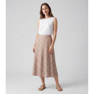 Imagem de Saia Midi Com Recorte Nas Costas Infinita Cor Marrom, M, Marrom