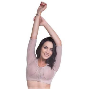 Imagem de Soutien Sutiã Pós Cirúrgico Com Reforço e Manga  Fecho Frontal Mamopla