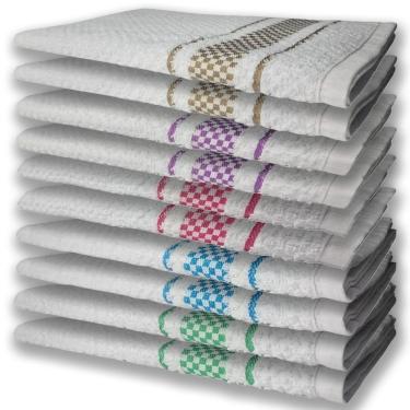 Imagem de 10 Panos De Prato Atoalhado Felpudo Vd+az+rs+rx+mr