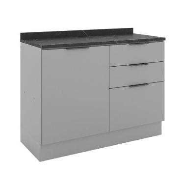 Imagem de Balcão Lumina 120 cm 2 Portas e 3 Gavetas com Tampo 917123 Telasul, Ci