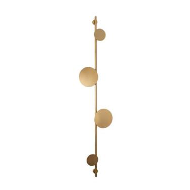 Imagem de Lustre Arandela Disco Eclipse Luz Indireta Dourado 160cm 661 - ILUMINA