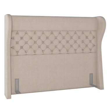Imagem de Cabeceira Cama Casal King 195cm Trinidad P02 Linho Bege Cru - Mpozenato