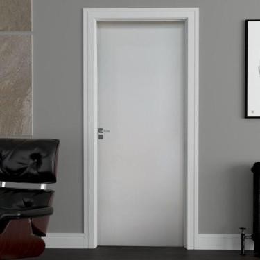 Imagem de Kit Porta de Madeira 210x82cm Batente 16cm Lisa Primer Uniportas Abert