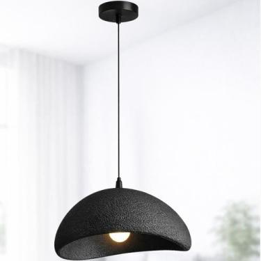 Imagem de Lustre Pendente 40cm Luminária Japonesa Wabi-Sabi Orgânico Cogumelo Co