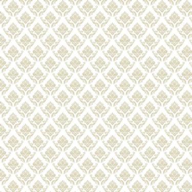 Imagem de Papel De Parede Branco E Mostarda Adesivo Sala Quarto Casal