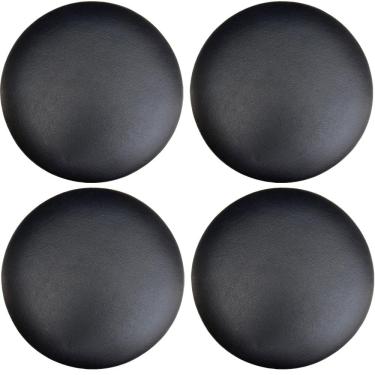 Imagem de Kit 04 Assentos Redondo Banqueta Cadeira Estofados Poltronas H02 Corino Preto 39 cm - Lyam Decor