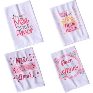 Imagem de Pano de Copa Sarja Amor de Mãe 220g/m² 100% Algodão 45x75cm, Branco