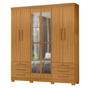 Imagem de Guarda Roupa Casal Londres Carvalho Americano Com Espelho - Incorplac