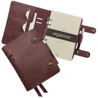 Imagem de Caderno Organizer 142-R Personalizado Raffai Couros, Marsala