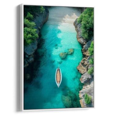 Imagem de Quadro Mar Azul Além do Portal Florido - Mioquadros, 60x40 cm, Branco