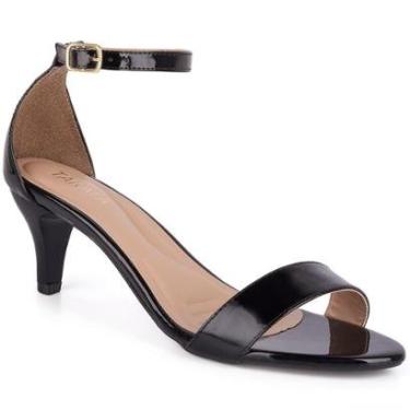 Imagem de Sandália Feminina Salto Baixo Fino Médio Tiras Clássica Elegante A3.148-Feminino