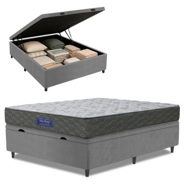 Imagem de Cama Box Baú Colchão Casal Ortopédico Espuma D33 Hiper 138x188x60cm Apolo