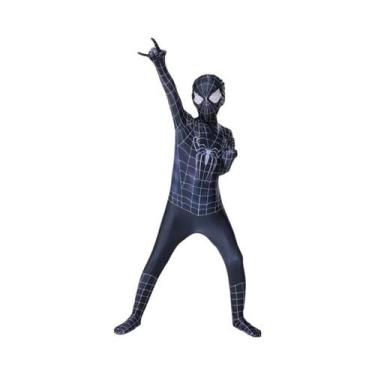 Imagem de Fantasia De Macacão Do Homem-Aranha Preto Com Máscara Para Cosplay De 