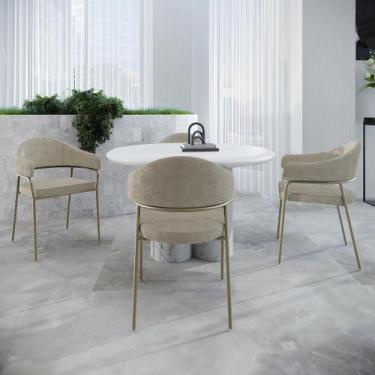 Imagem de Cadeira de Jantar Ella Tecido Boucle Est.Champ - Metalig