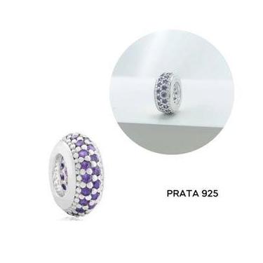 Imagem de Berloque Separadores Coloridos em Prata 925 Legitima, Zircônia Lilás