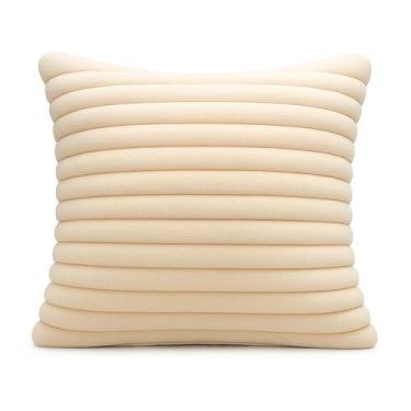 Imagem de Almofada Decorativa Pelúcia Wave Soft Luxo Branco Neutro Macia 45x45 N