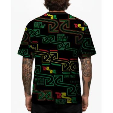 Imagem de (LANÇAMENTO) Camisa Cyclone Dif Full Logo Jamaican, Preto, GG