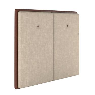 Imagem de Cabeceira Estofada Casal 140 Cm Coral Linho Bege