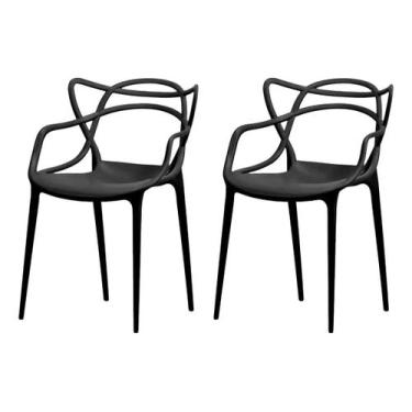 Imagem de Kit 2 Cadeiras Allegra Preta Fosca  Plástico Reciclado, Design Moderno