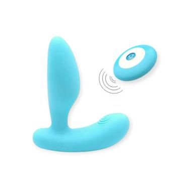 Imagem de Estimulador de Próstata Gordon em Silicone e ABS 7,5X9X3CM Preto com 10 Modos de Vibração e Controle Remoto Kisstoy