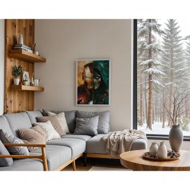 Imagem de Quadro Decorativo Encarando o Destino Retangular 30x40CM em Vinil com Vidro Madeira