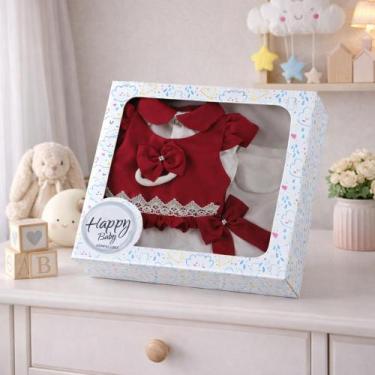 Imagem de Saída Maternidade Menina Lavínia 5 Peças na Caixa Roupas Presente Bebê