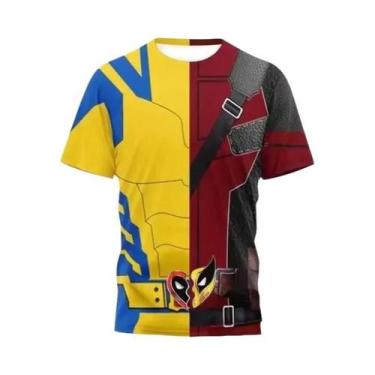 Imagem de Camiseta De Verão Masculina Y2K Deadpool Wolverine 3, Manga Curta, Top