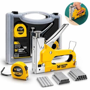 Imagem de Grampeador Madeira Tapeceiro Profissional Com 500 Grampos FST081 - FAS