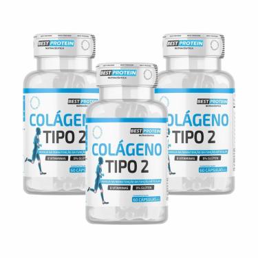 Imagem de Kit 3x Colágeno Tipo 2 Best Protein 60 Cápsulas Cada – Saúde das Articulações-Unissex
