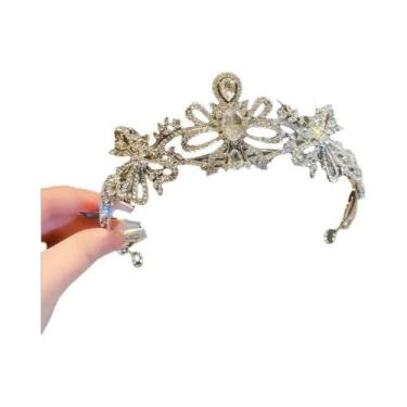 Imagem de Tiara Elegante Com Pérolas E Strass Para Mulheres, Acessório De Cabelo