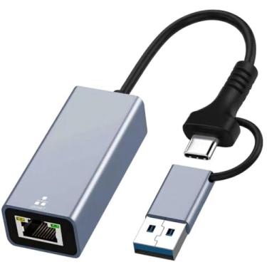 Imagem de Adaptador USB C para Ethernet, USB 3.0 para RJ45 Gigabit LAN 1000 Mbps rede com fio, ad...