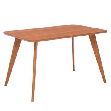 Imagem de Mesa Jantar Retangular 1,30 Sem Vidro Acerola Madeira/Cinamomo - Cimol